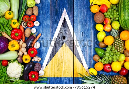 Fresh fruits and vegetables from Saint Lucia