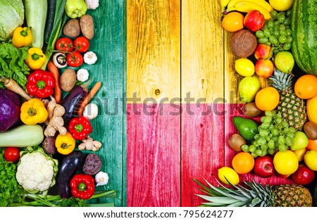 Fresh fruits and vegetables from Benin
