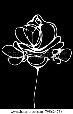 
black and white vector sketch abstract flower
