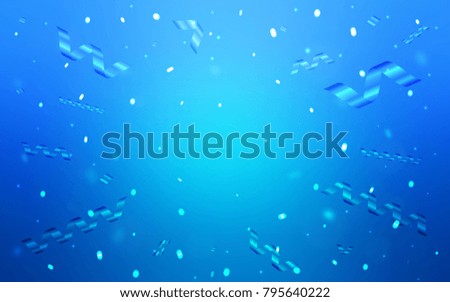 Light BLUE vector layout with festival confetti. Confetti on blurred abstract background with colorful gradient. The template can be used as a background for postcards.