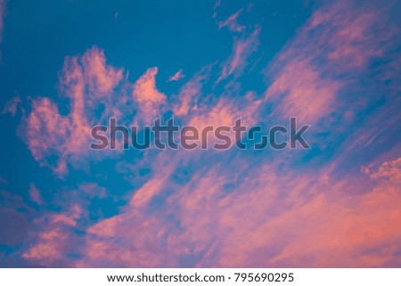 image of twilight sky and white cloud on evening time for background usage.