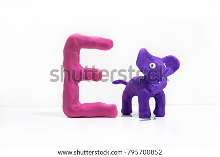 Letters made from Play Clay with some visualizations. High quality photo.