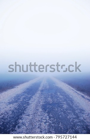 Foggy weather foggy road