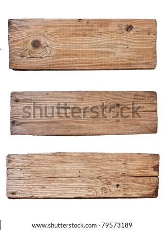 Old plank of wood  isolated on white background Royalty-Free Stock Photo #79573189