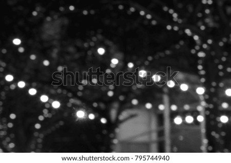Night light, bright city, blurry bokeh, bright colorful background, black and white