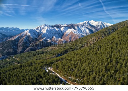 Winter landscape from the Pindus mountain range, Greece