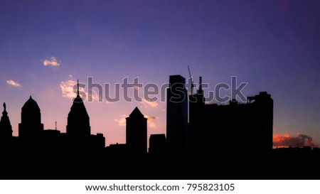 Silhouette of Market Center Philadelphia.