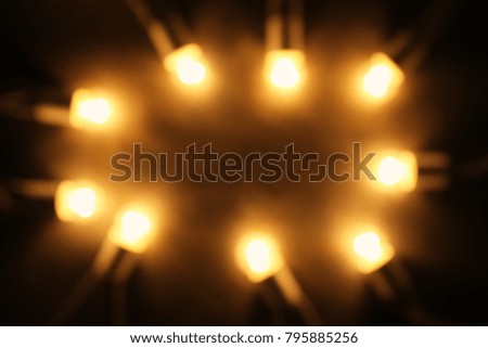 Blurred christmas lights on dark background