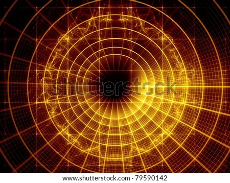 Elegant detailed grid lines and dynamic abstract forms rendered as background on the subject of science, technology, geometry and mathematics