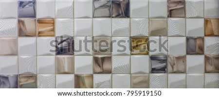 mosaic, ceramic kitchen tile, abstract pattern Royalty-Free Stock Photo #795919150