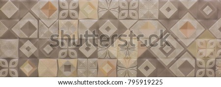 mosaic, ceramic kitchen tile, abstract pattern Royalty-Free Stock Photo #795919225