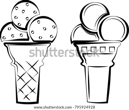 Ice Cream Cone Icon Vector Art Illustration