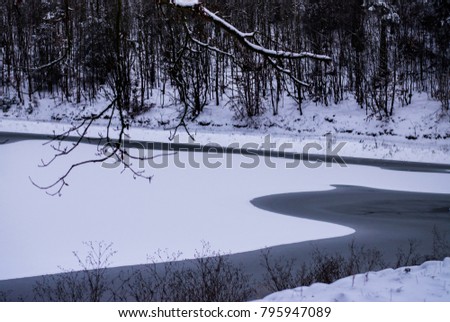 Snowy winter landscape near Brno, Czech Republic, Europe
