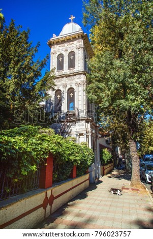 Ayios Panteleimon Greek Orthodox Church in Kuzguncuk District of Istanbul Royalty-Free Stock Photo #796023757