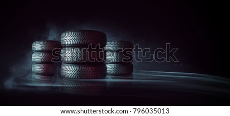 car tires pile Royalty-Free Stock Photo #796035013