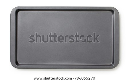 Narrow baking tray with non-stick coating, top view, close-up. Royalty-Free Stock Photo #796055290