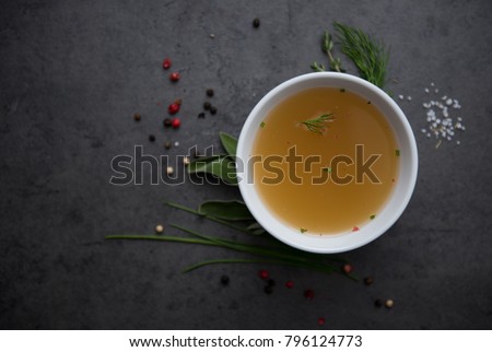 Broth in Small Bowl