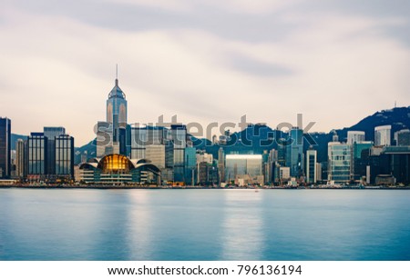 Victoria harbor in the morning : Hong Kong