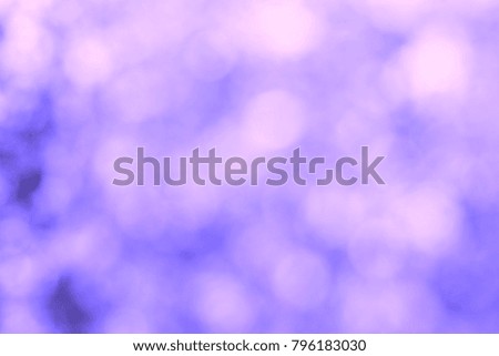 Abstract blurred background of ultraviolet. Beautiful bokeh. Copy space. Color of the year 2018.