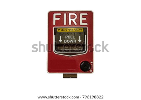 Manual fire alarm station in white background
