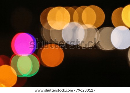 Night city street lights bokeh background wall abstract