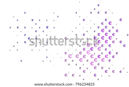 Dark Pink, Blue vector texture with colored Euro signs. Colored symbols of cryptocurrency on white background. Template can be used as a background for ads of markets, loans.