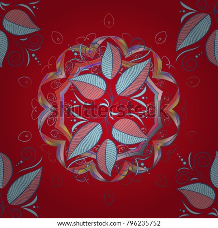 Textile design. Vector illustration. Watercolour exotic leaves, monstera, fan palm and orchids. Vivid tones on red, neutral and blue background. Tropical floral seamless pattern.