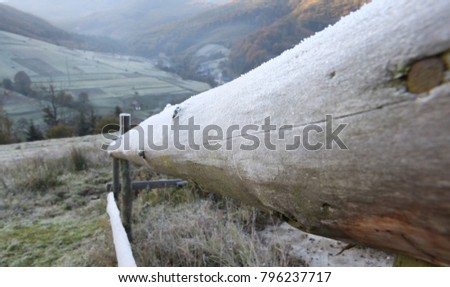 old log fence in the mountains