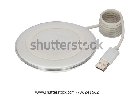 Wireless charger pad isolated on white