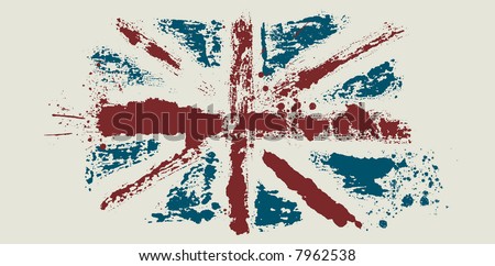 Vector flag of Great Britain by dirty brush Royalty-Free Stock Photo #7962538
