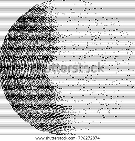 Abstract dotted black and white background. Halftone distressed pattern. Grunge texture of small round points and particles. Messy dark overlay. Aged stippled surface. Vector illustration.
