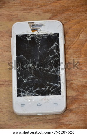 broken mobile phone screen,
