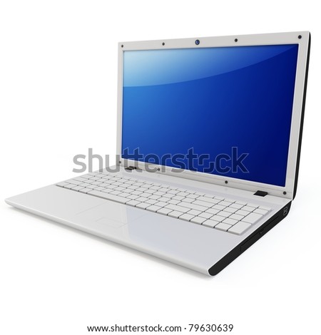 3d laptop notebook isolated on white background