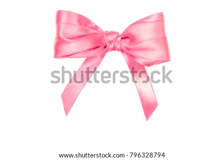 Single big pink bow shadow on a white background.