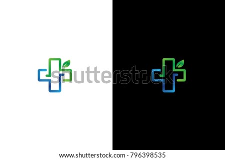 Cross bio health logo template