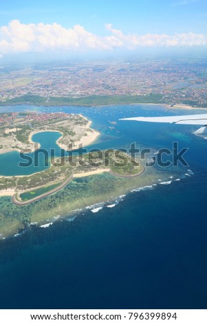 Bali island aerial view