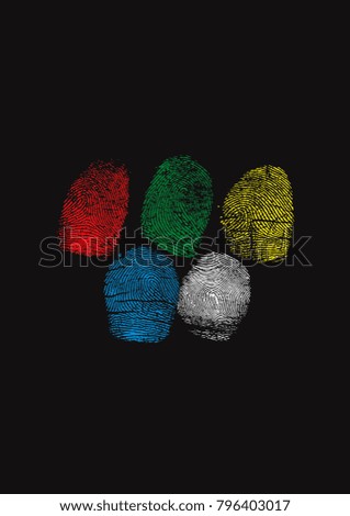 Colour of world fingerprints. World games concept 