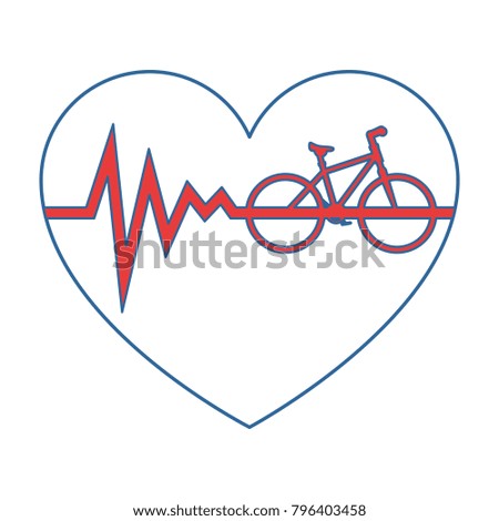 heart cardio with bicycle
