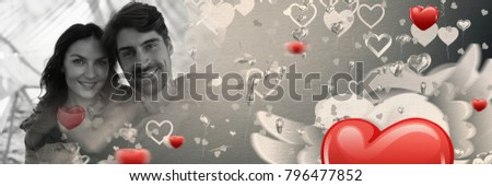 Digital composite of Couple with valentine's love transition hearts