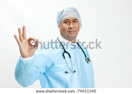 Doctor physician approval OK hand sign