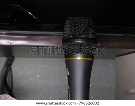 
Condenser microphone in studio