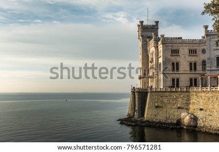 Seaview of Castello Miramare, Trieste, Italy.