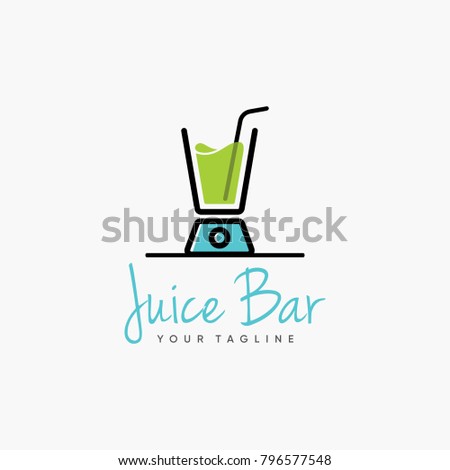 juice bar logo design inspiration isolated on white background Royalty-Free Stock Photo #796577548
