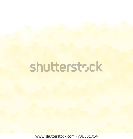 soft yellow watercolor cloudscape pattern with little blurred spots on white background, vector illustration