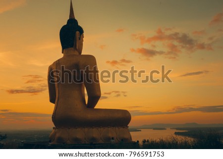 Royalty high quality free stock image of The Golden Buddha (Phu Salao). Aerial view of The Golden Buddha a Tough Climb up (what seems like) a Million Stairs