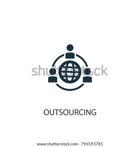 Outsourcing icon. Simple element illustration. Outsourcing symbol design from HR collection. Can be used in web and mobile. Royalty-Free Stock Photo #796593781