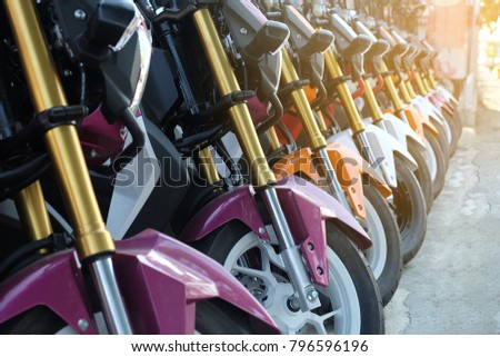 many motorcycle at the Showroom for sale