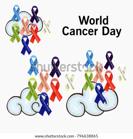 Vector illustration of a Creative Abstract Background for World Cancer Day Awareness with Ribbon.