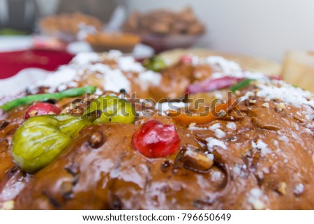 christmas cake with candied fruits and nuts