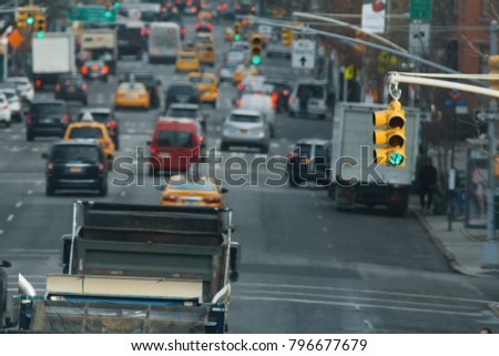 Traffic on street of new york